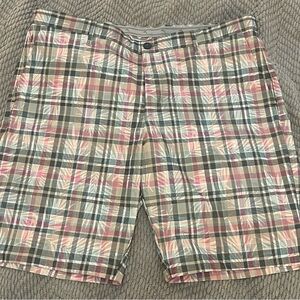Tommy Bahama Plaid Men's Shorts - Pink, Green, Cream